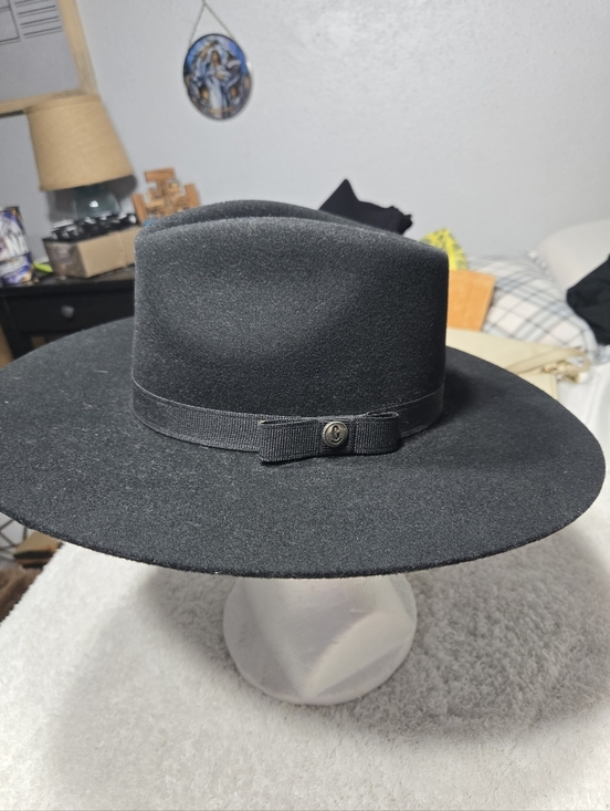 Rockin C Pinch Front Black Women\'s Hat Like New 100% Wool main image 5